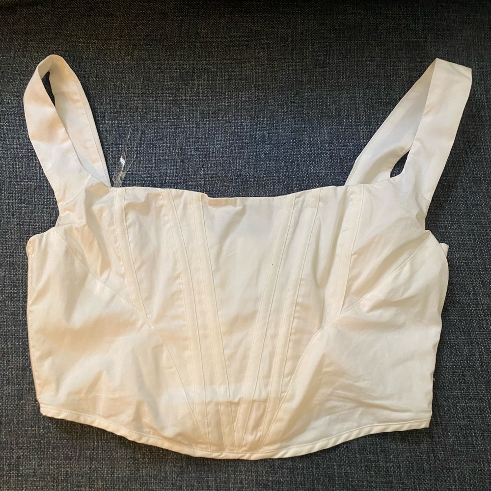 House of CB Cream Structured Bustier Crop Top